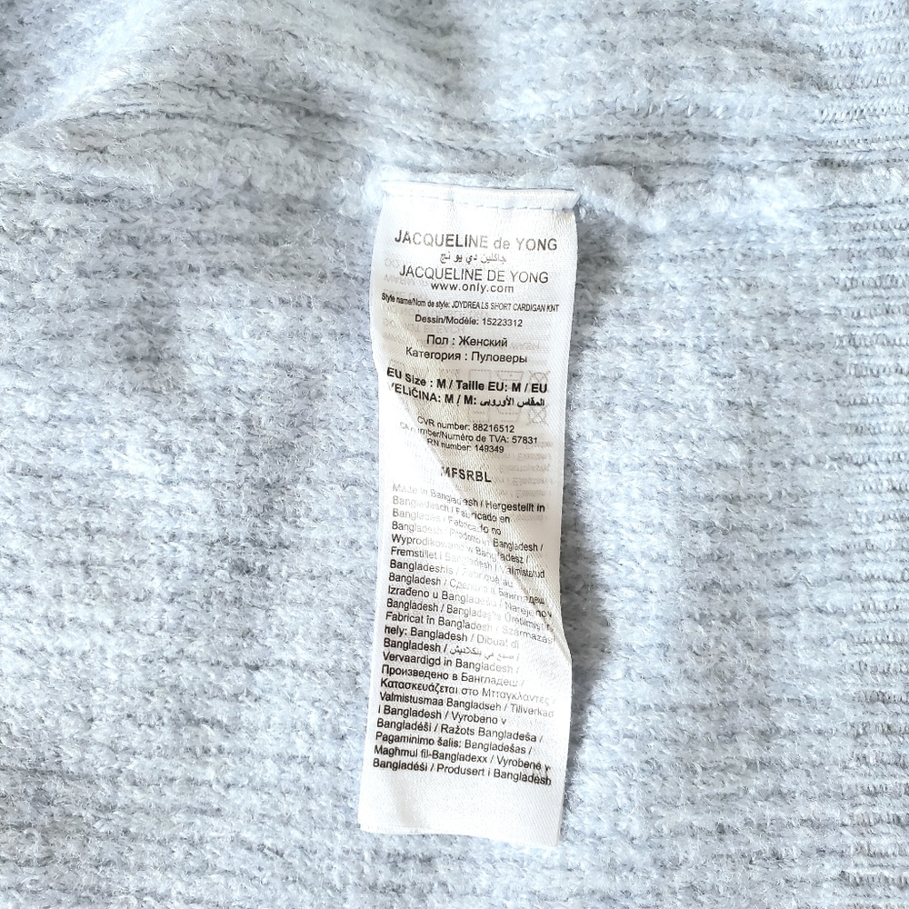 JDY Cropped Knitted Cardigan in Blue - Picture 9 of 13